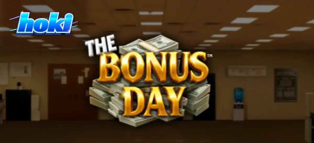 Tampilan visual slot The Bonus Day dengan tema kantor yang ceria